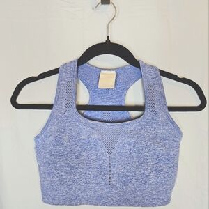 BuffBunny Collection Recharge Seamless Sports Bra in Blue - Size M